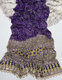 Purple Modal Silk Saree with Floral Mandala Print, Mirror Lace Border & Designer Pallu | Festive & Wedding Wear Saree