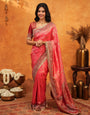 Royal Red Banarasi Silk Saree with Intricate Zari Border & Grand Woven Pallu | Designer Wedding & Festive Wear Saree