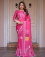 Wine & Ivory Artistic Horse Print Soft Satin Georgette Saree with Matching Blouse – Statement Contemporary Draping